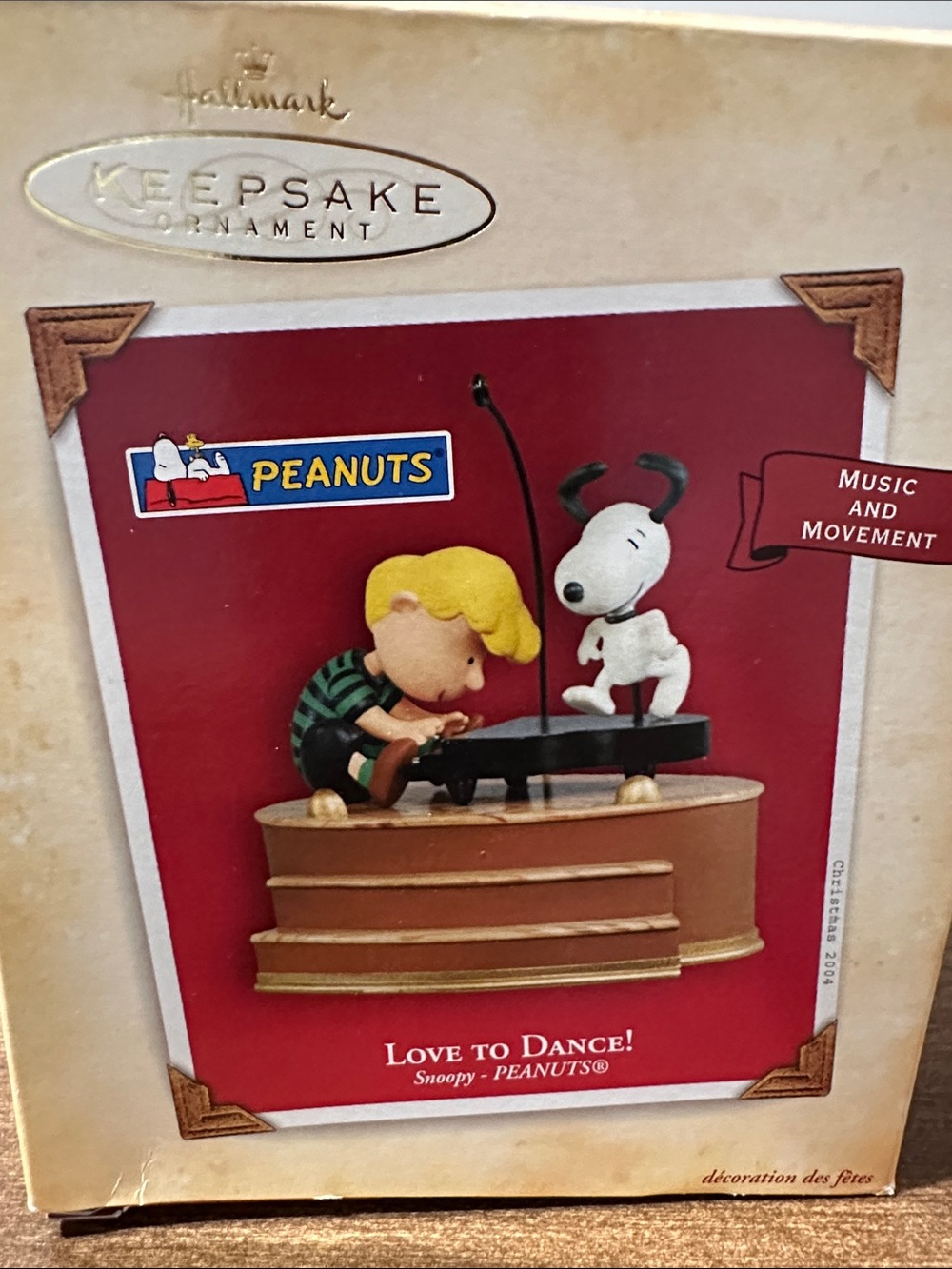 Hallmark Peanuts Snoopy & Schroeder Ornament - White, Yellow, Brown, Black